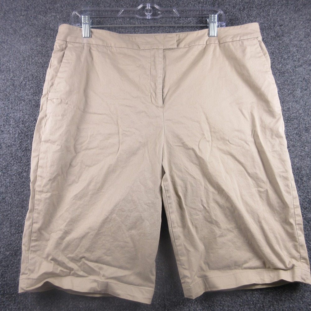 Pendleton Bermuda Shorts Womens 16 Beige Twill Flat Front Casual Khaki‎ Summer